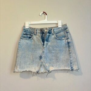 Blue denim Garage mini skirt, size small.
